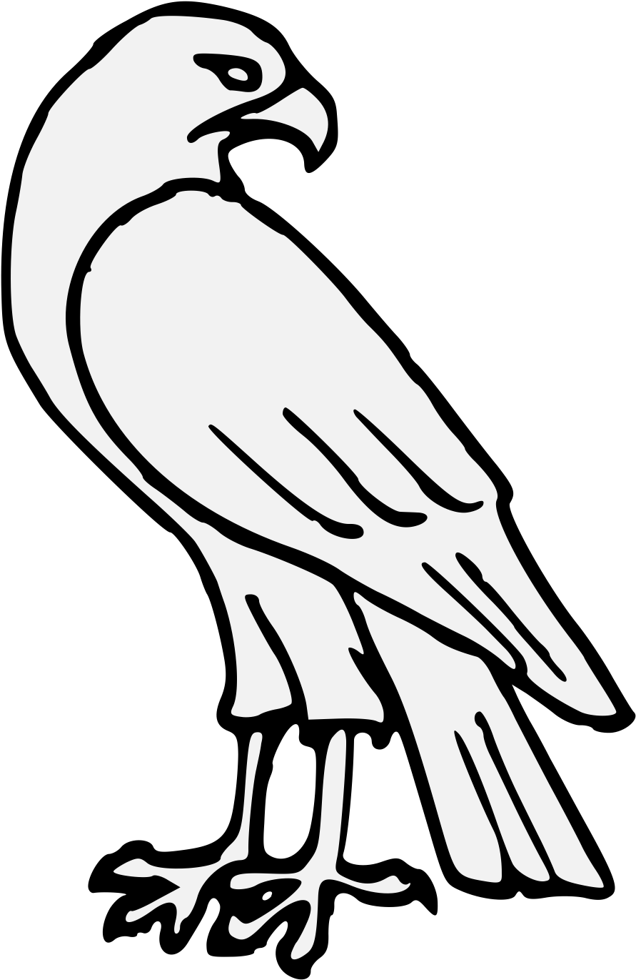 Falcon Clip Black And White Easy - Easy Hawk Drawing (918x1406), Png Download