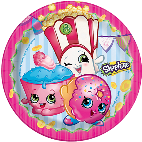 Shopkins Lunch Party Plates - Shopkins 7" Paper Plates (480x477), Png Download