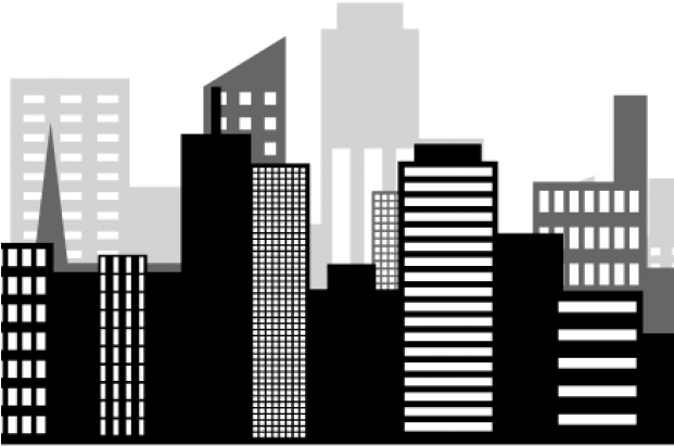 City Skyline Graphic - Illustration (620x465), Png Download