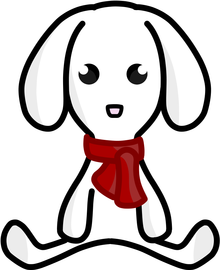 Original Png Clip Art File Rabbit With Scarf Svg Images (486x597), Png Download
