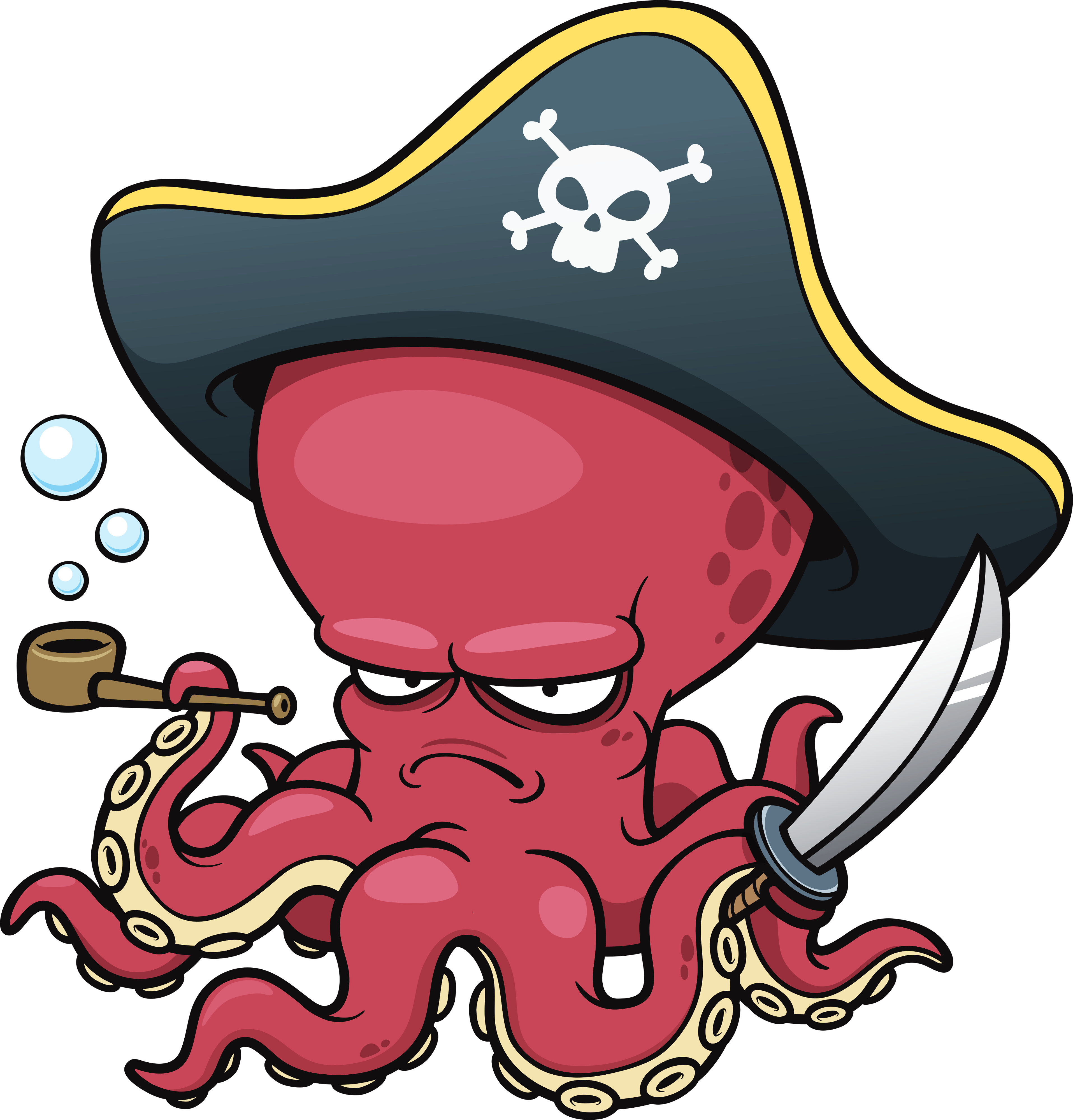 Octopus Pirate - Pirate Octopus (3830x4000), Png Download