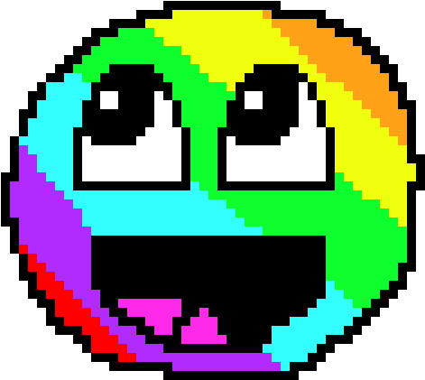 Rainbow Epic Face Final - Circle (530x450), Png Download