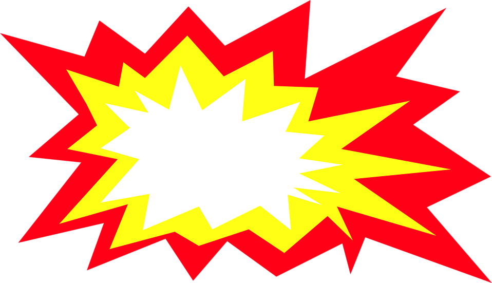 Red Pow Png - Explosion Clipart (958x551), Png Download