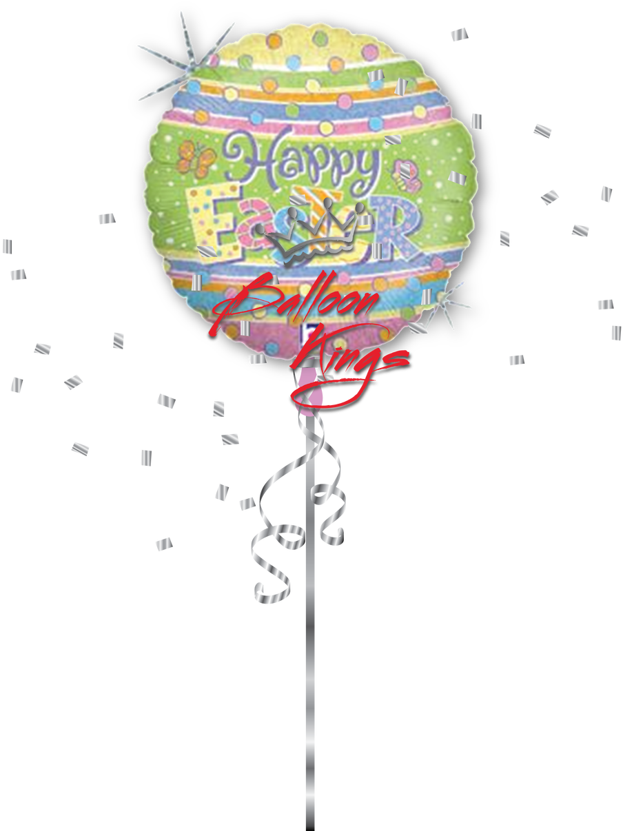 Happy Easter - 45cm Foil Balloon - Easter Dots (1068x1280), Png Download