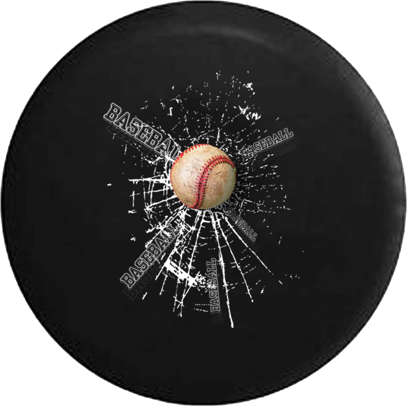 Baseball Broken Glass Shattered Jeep Camper Spare Tire - Jeep (1725x1718), Png Download