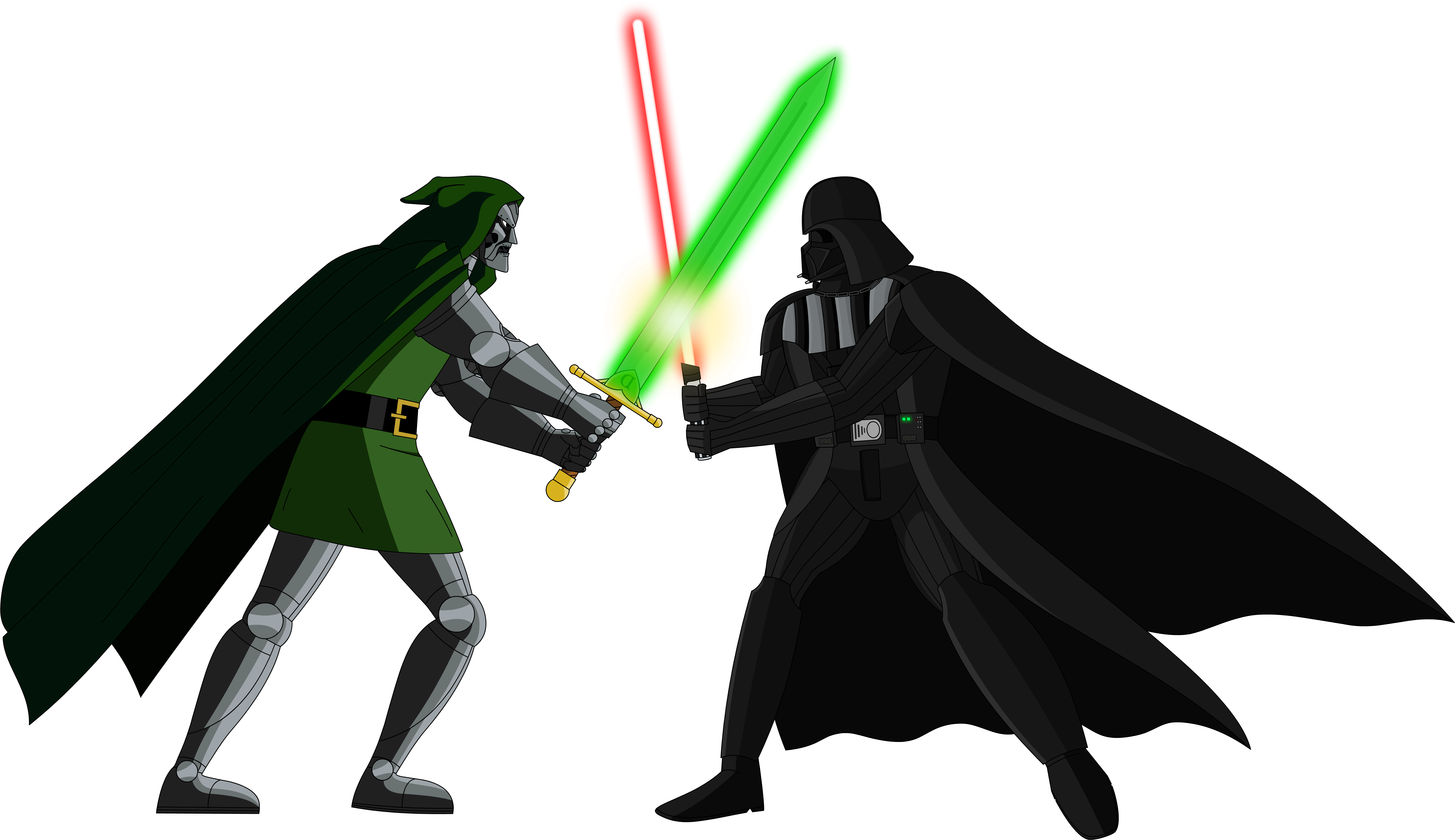 Darth Vader Vs Doctor Doom Vector By Kronoxus - Darth Vader And Doctor Doom (8000x4500), Png Download