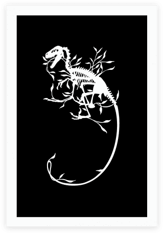 Floral Dinosaur Poster - T-shirt (484x484), Png Download
