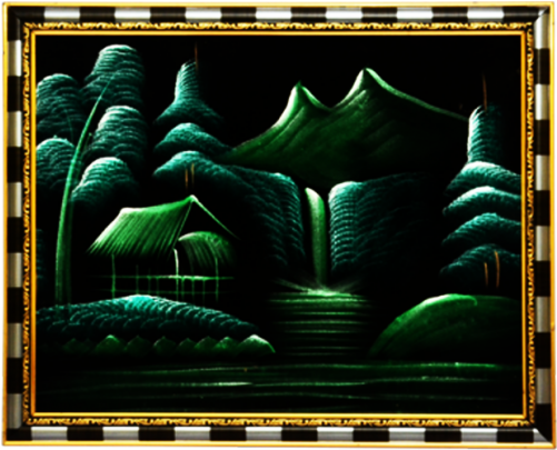 Handicraft Foil Scenery Gift Set With Fr - Picture Frame (500x500), Png Download