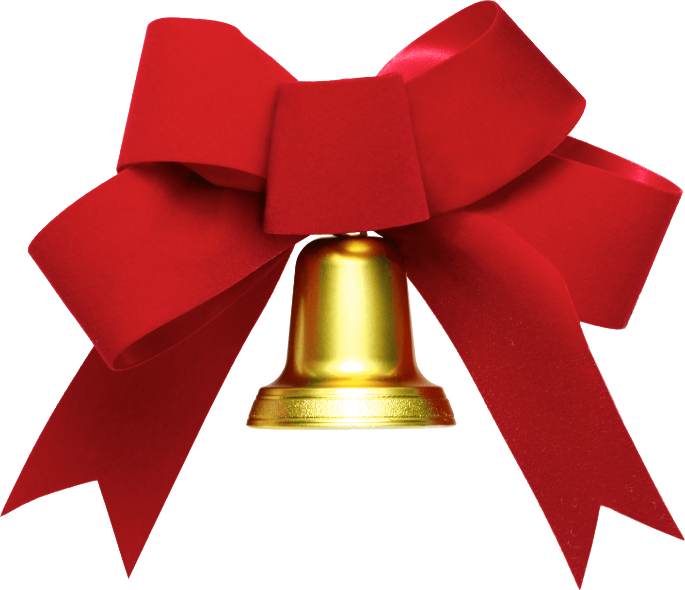 Ribbon Bow Bell - Bell With Ribbon Transparent (1413x1217), Png Download