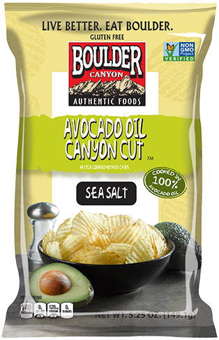Canyon Cut Kettle Cooked Chips Avocado - Boulder Canyon Cut Chips Avocado Oil With Sea Salt (332x500), Png Download