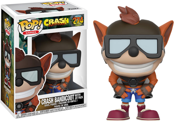 Crash Bandicoot Crash Bandicoot With Jet Pack Funko - Crash Bandicoot Pop Figures (667x465), Png Download