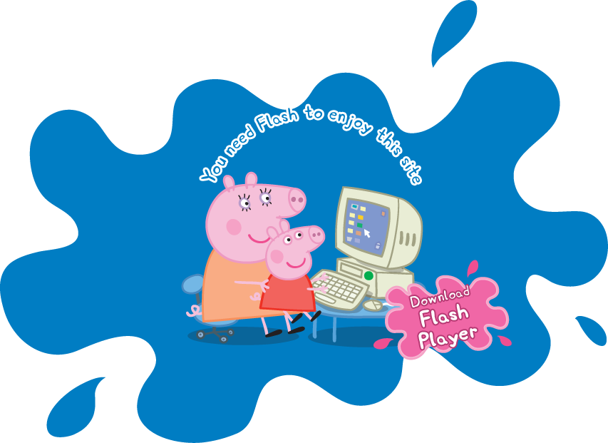 Download Flash Player - Peppa Pig Website (853x621), Png Download
