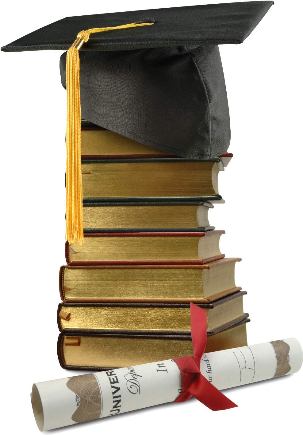 Curriculum Cap Books Diploma - Books And Graduation Png (994x1436), Png Download