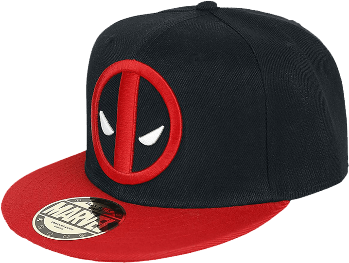 Deadpool Cap - Logo - Black-red (930x1156), Png Download