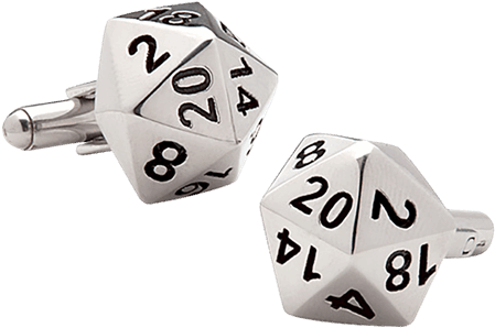 D 20 Dice Cufflinks (600x600), Png Download