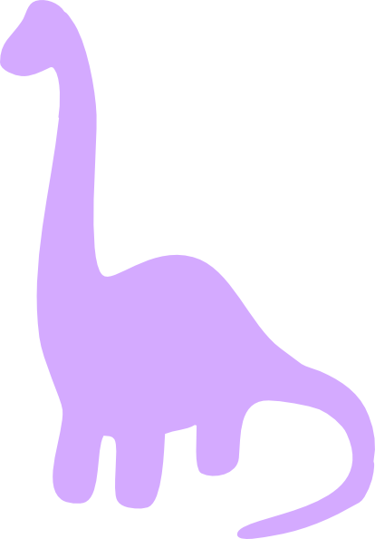 Purple Dino Clip Art - Long Neck Dinosaur Silhouette (414x594), Png Download