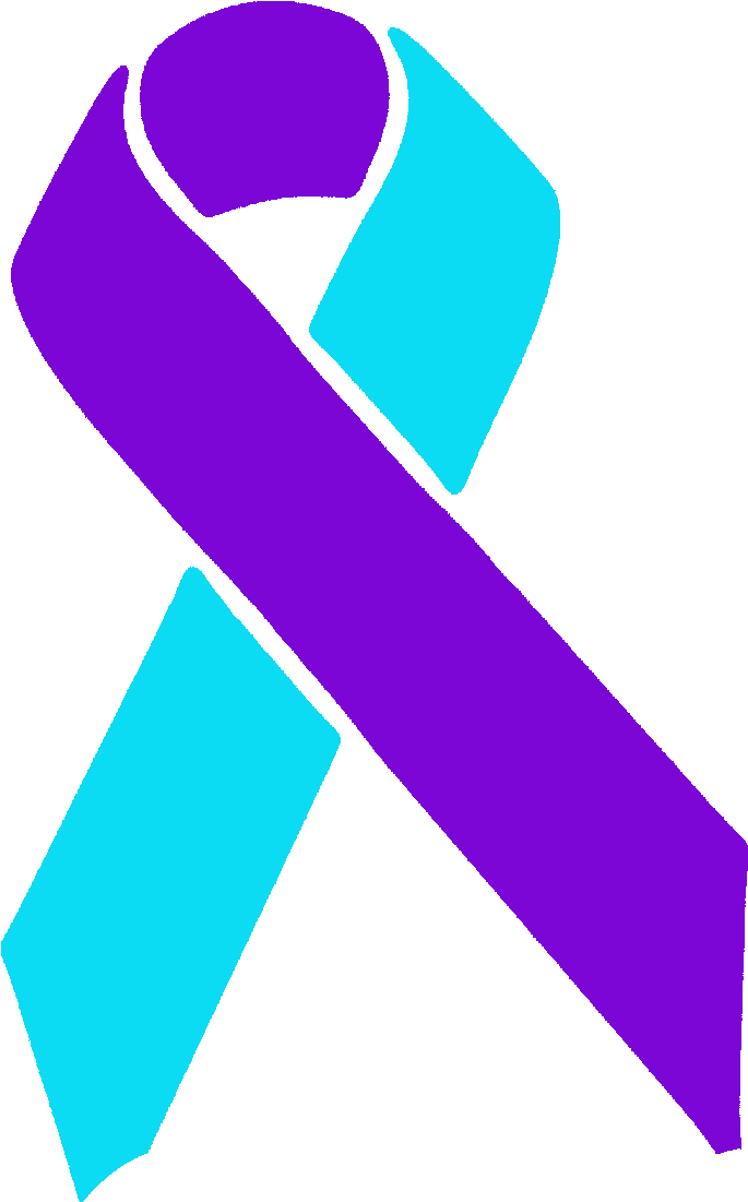 Purple And Blue Ribbon (751x1100), Png Download