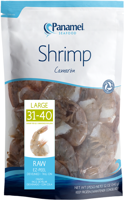 Uncooked Shrimp Ez-peel - Panamei Shrimp 41 50 (800x867), Png Download