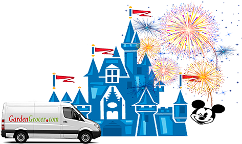 Garden Grocer Disney Logo - Magic Kingdom (500x295), Png Download