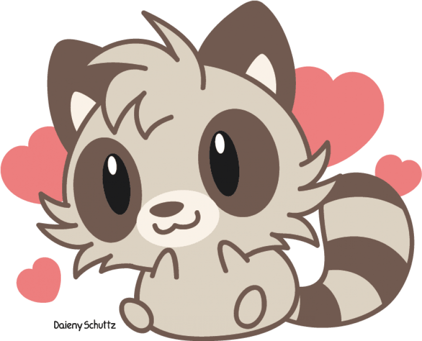 Drawing Raccoon Easy - Cute Raccoon Anime (729x604), Png Download