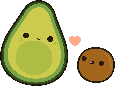 Picture Download Scfruits Fruit Love Saranghae Food - Avocado Clipart Cute (444x331), Png Download