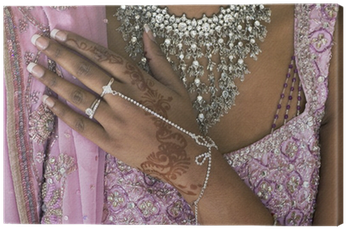 Bride's Hand With Henna Tattoo And Jewellery, Indian - Holding Hands (400x400), Png Download