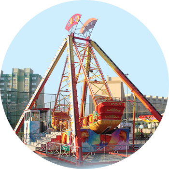 Urunler Yuvarlak Resim Pirate Ship - Roller Coaster (350x350), Png Download