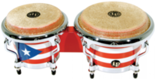 Latin Percussions Music Collection® Mini Tunable Bongos - Lp Puerto Rican Flag Mini-bongos (500x500), Png Download