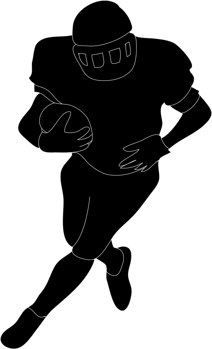 Football Silhouette Free Download Clip Art On In Player - Football Player Clipart No Background (720x1181), Png Download