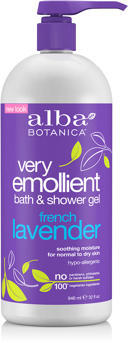 32 Fl Oz - Alba Botanica Very Emollient Bath & Shower Gel (600x1200), Png Download