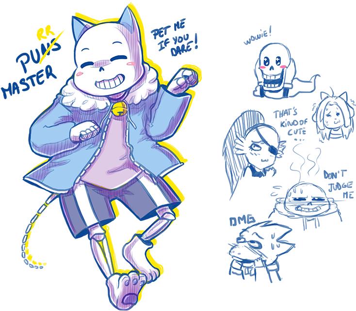 Sans Purr Master And Co By Kaweii-d9ktn2h - Sans Vs Annoying Dog (830x642), Png Download