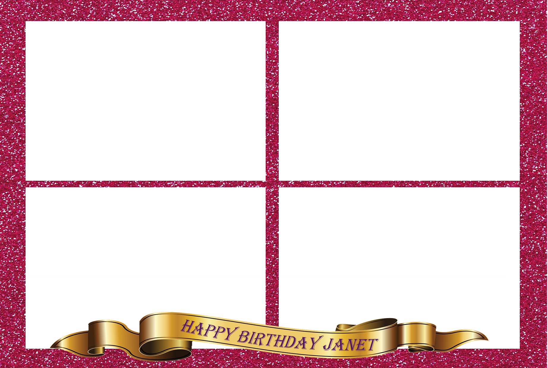 4 Shot Pink Gold Banner - Gold (1844x1240), Png Download