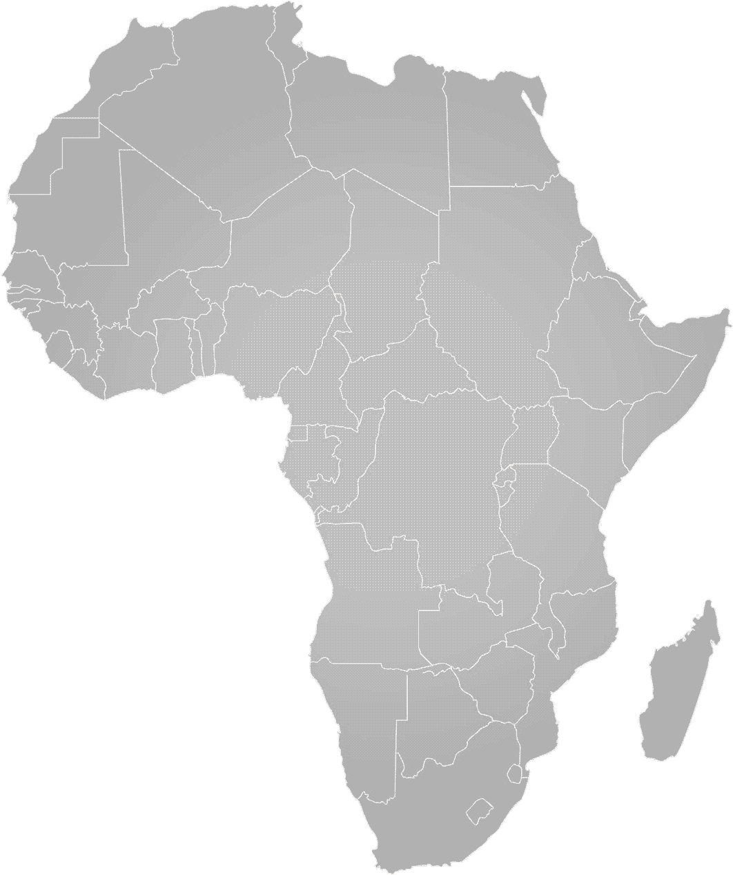 Africa Map Grey Png (1291x1454), Png Download