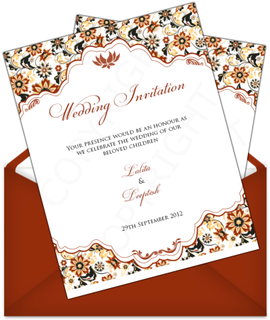 Indian Letter Style - Wedding Invitation Letter Style (406x474), Png Download