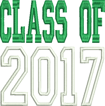 Class Of 2017 Applique Embroidery Design - Class Of 2017 (367x371), Png Download
