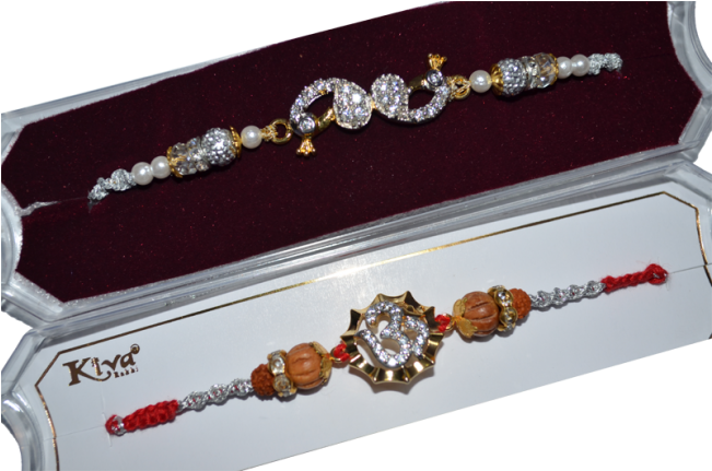 Rudraksha Rakhi With Silver Peacock Design Rakhi - Pearl (650x489), Png Download