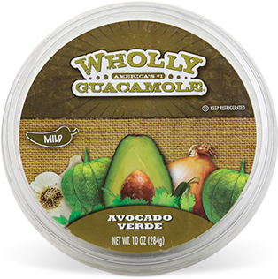 10oz Tub Avocado Verde - Wholly Guacamole Salsa Verde (386x448), Png Download