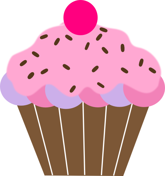 Cupcakes With Sprinkles Clipart - Cupcake Clipart (558x595), Png Download