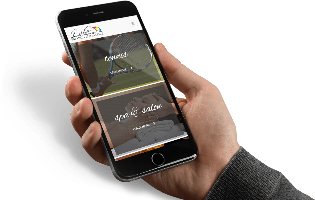 Arnoldpalmer Casestudy Bayhill Mobile Hand - Iphone (1100x708), Png Download