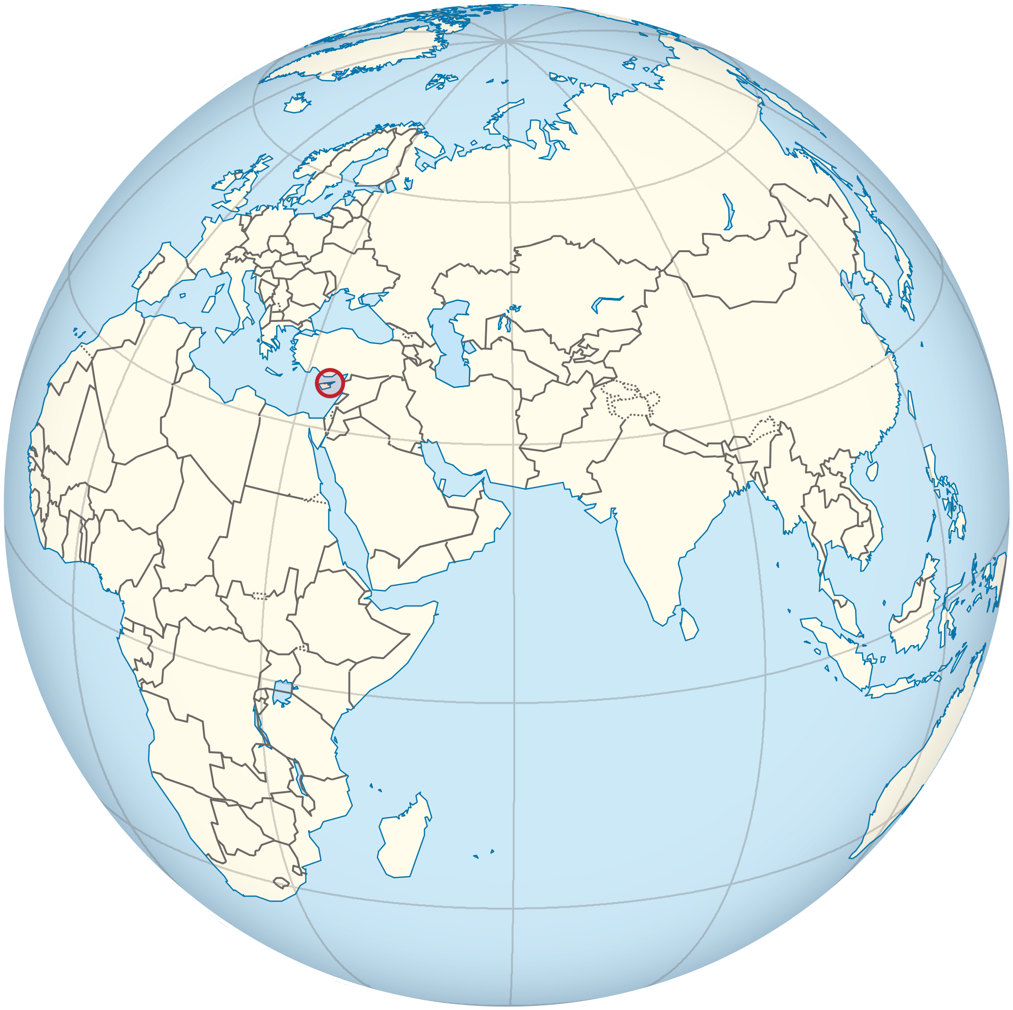 Afghanistan On The Globe - Albania On The Globe (1027x1024), Png Download