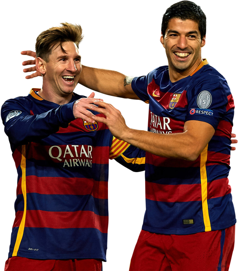 Lionel Messi & Luis Suarez Render - Messi And Suarez Transparent (838x927), Png Download