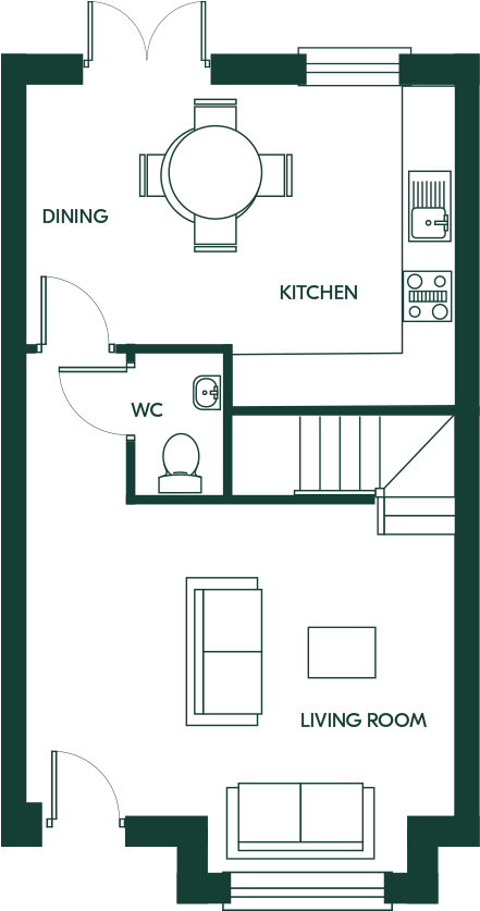 2 Bed Terrace - Brideswell (800x1200), Png Download