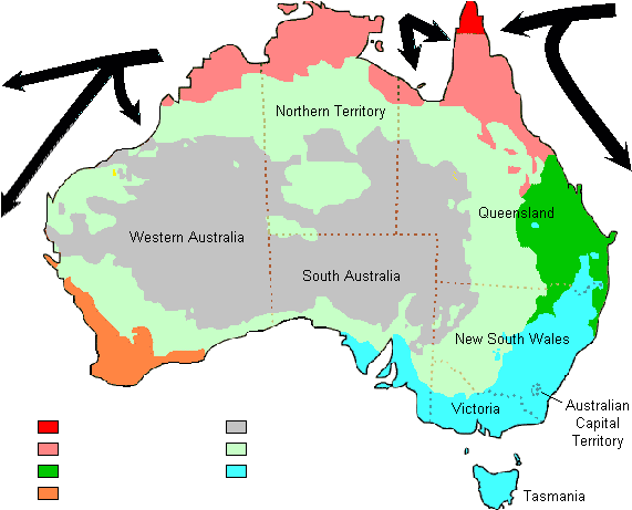 Au Clm 01 - Marine West Coast Map Australia (580x467), Png Download