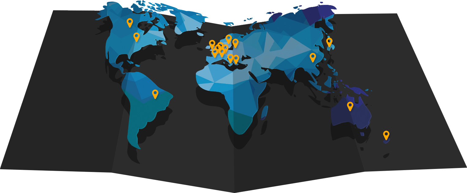 World Map Showing All The Countries Where The Uniqcube - All Around The World Png (1526x633), Png Download