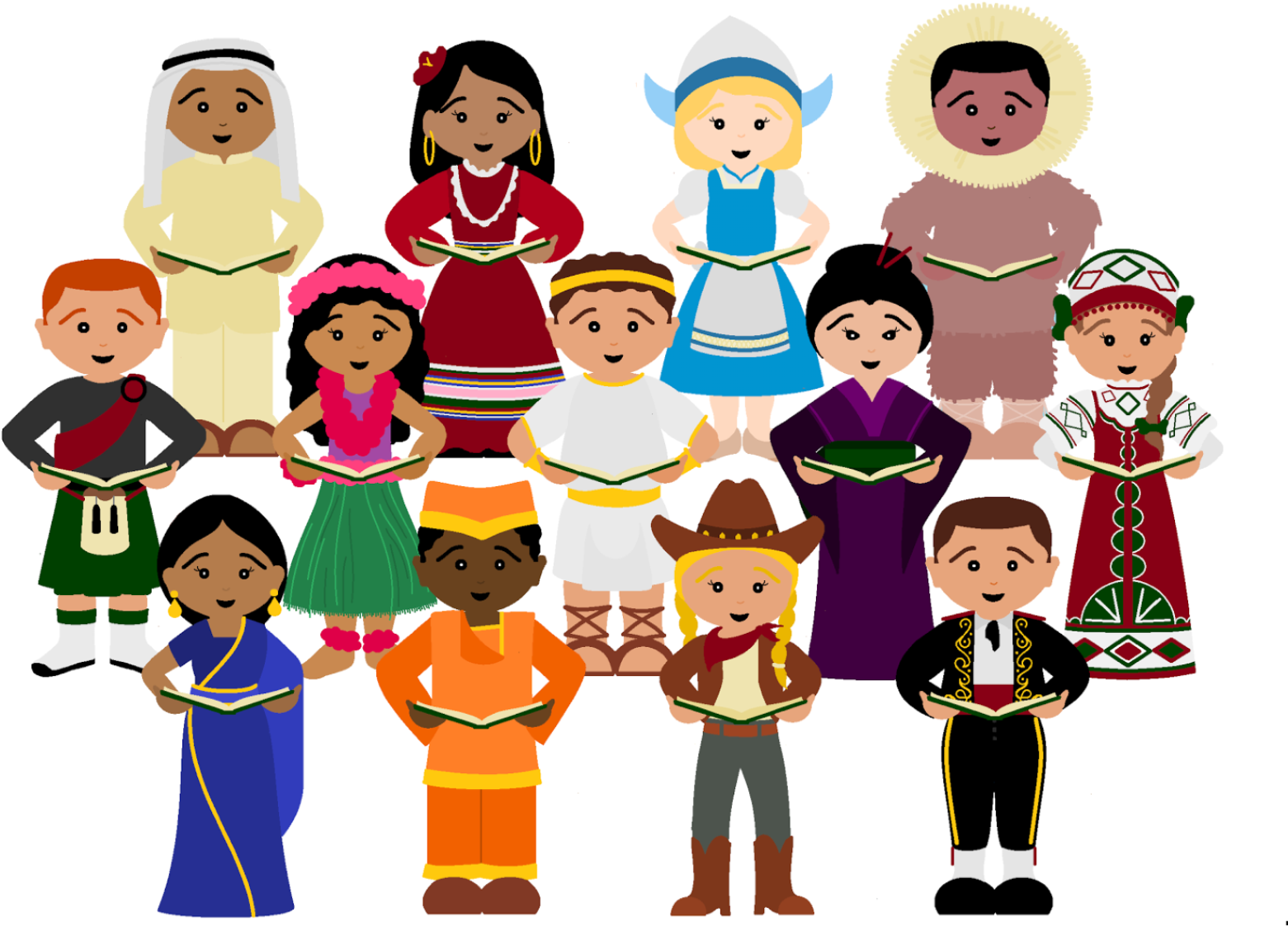Christmas Around The World - United Nation Celebration Clipart (1614x1276), Png Download