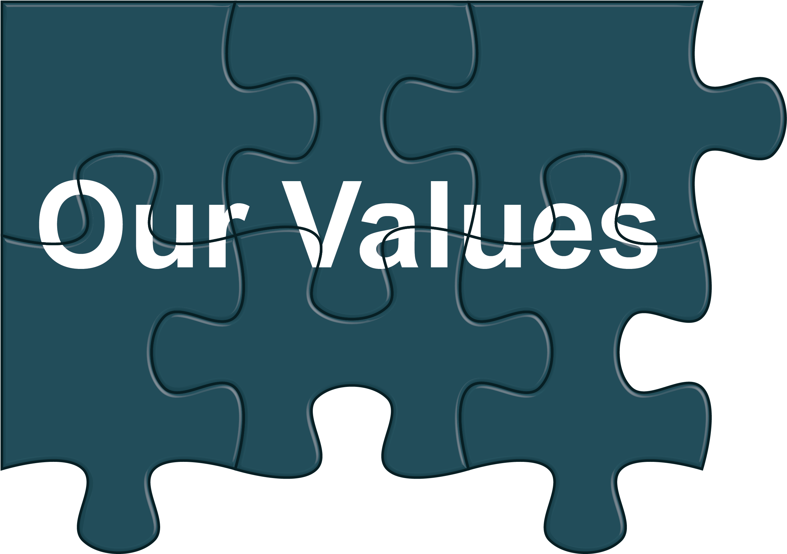 Puzzle Pieces Values - Our Values Puzzle (2605x1855), Png Download