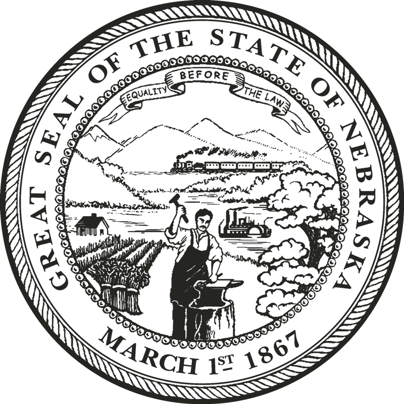 Appeal To The Nebraska Tax Equalization & Review Commission - Nebraska State Seal Black And White (800x800), Png Download