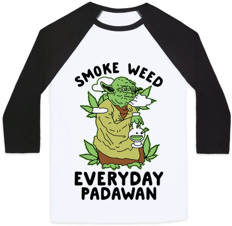 Smoke Weed Everyday Padawan Baseball Tee - Jojo's Bizarre Adventure Shirt (484x484), Png Download