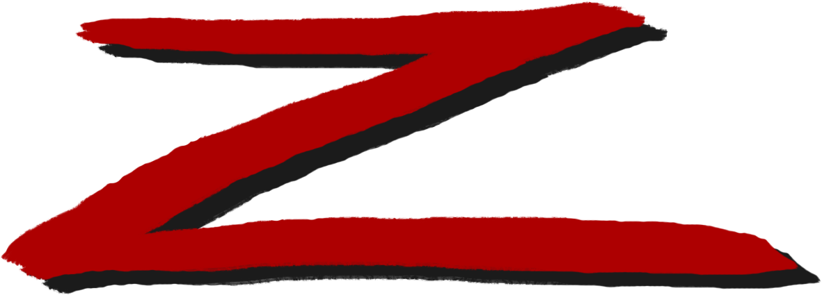 Z Red Drop Shadow - Zorro (1654x626), Png Download