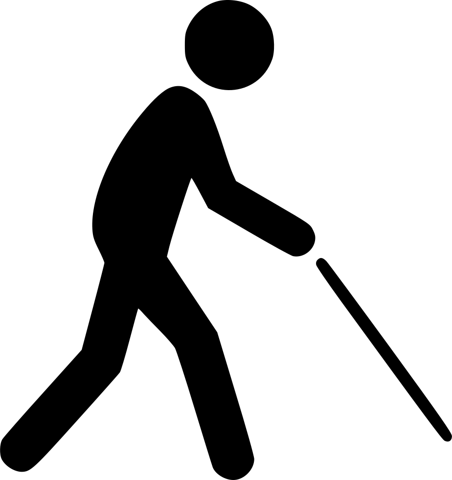 Png File Svg - Blind Man Silhouette Png (924x980), Png Download